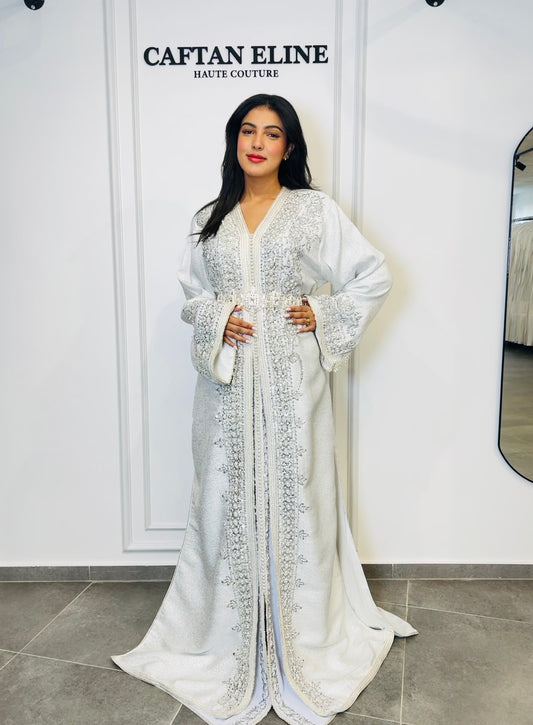 Takchita Blanc Neige Royal — Caftan Eline