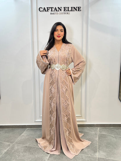 Modern Beige Takchita — Caftan Eline