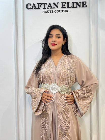 Modern Beige Takchita — Caftan Eline