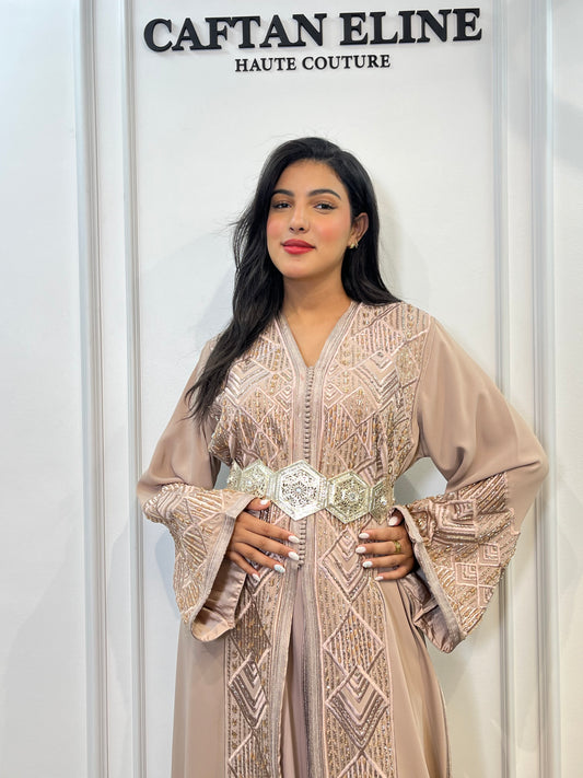Modern Beige Takchita — Caftan Eline