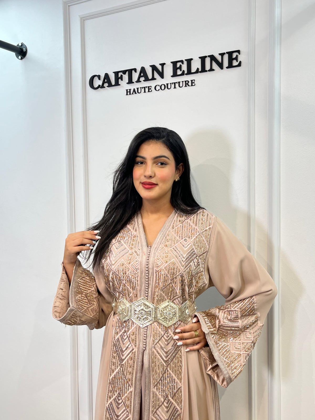 modern beige takchita — caftan eline