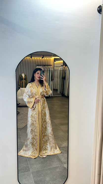 Brocard beige Royal — Caftan Eline